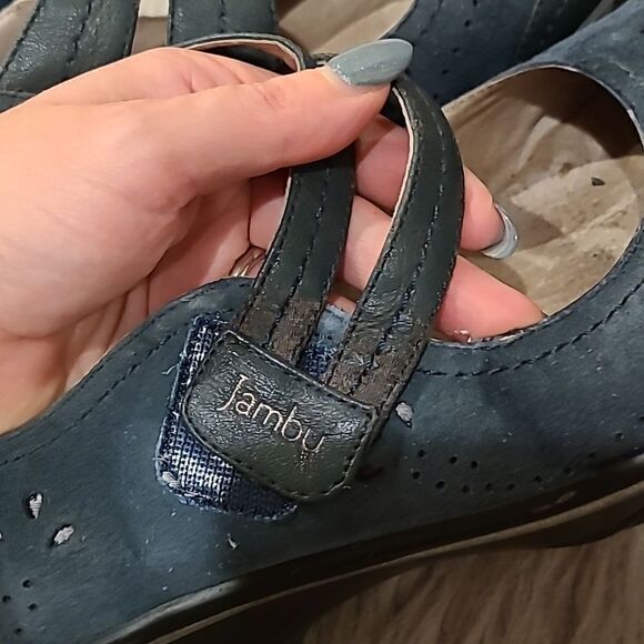 Jambu womens teal velcro side Mary Jane with heel size 8.5 - Picture 4 of 13